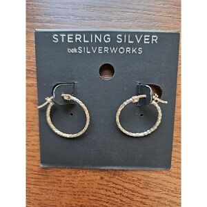 Belk Silverworks Sterling Silver Round Shape Medium Hoop Earrings NWT Retail $35